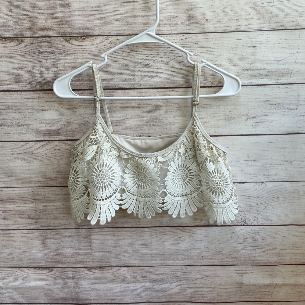 JESSICA SIMPSON CROCHET LACE‎ TOP IN CREAM